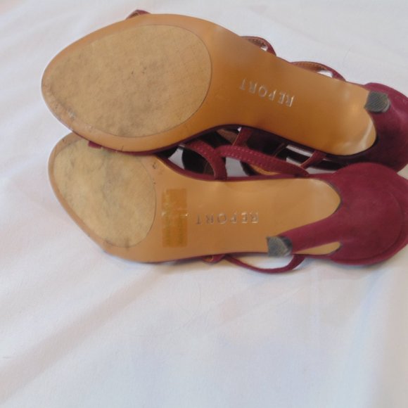 Report Heels Womens Size 7 1/2 Maroon Strappy Bow Tie Shoes Kiari - Picture 5 of 6